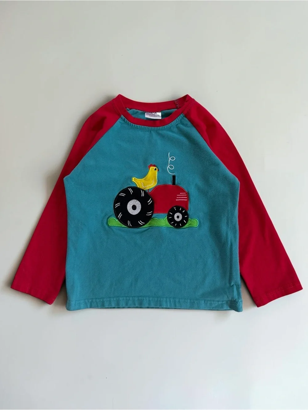EUC Boutique Boys Tractor Chicken Farm Country Appliqué Long Sleeve Shirt
